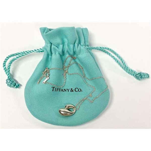 Tiffany & Co. Double Teardrop Pendant Necklace By Elsa Peretti .925 Sterling Silver