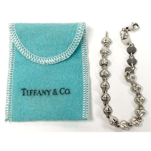 Tiffany & Co. Rare Padlock Heart Link Bracelet .925 Sterling Silver