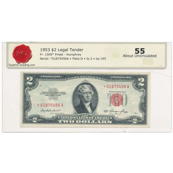 1953 $2 Legal Tender Fr.1509* AU55