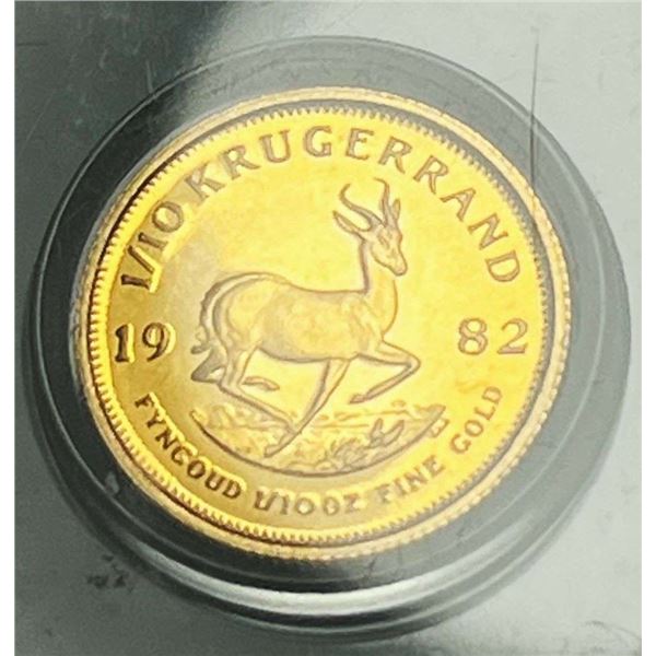 1982 South Africa Krugerrand 1/10 ozt Gold