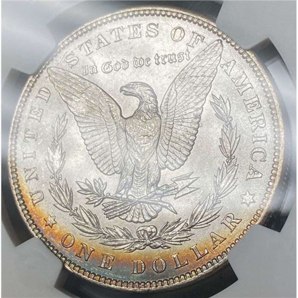 Monster Color 1886 Morgan Silver Dollar NGC MS64