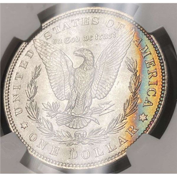 Monster Color 1886 Morgan Silver Dollar NGC MS64