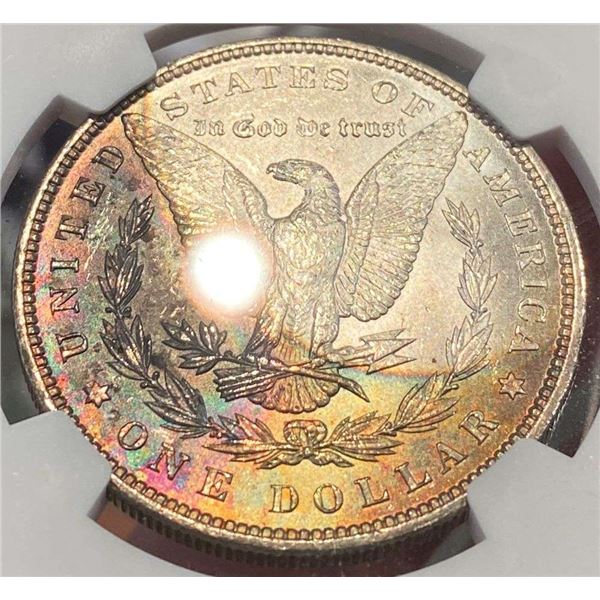 Monster Color 1896 Morgan Silver Dollar NGC MS64