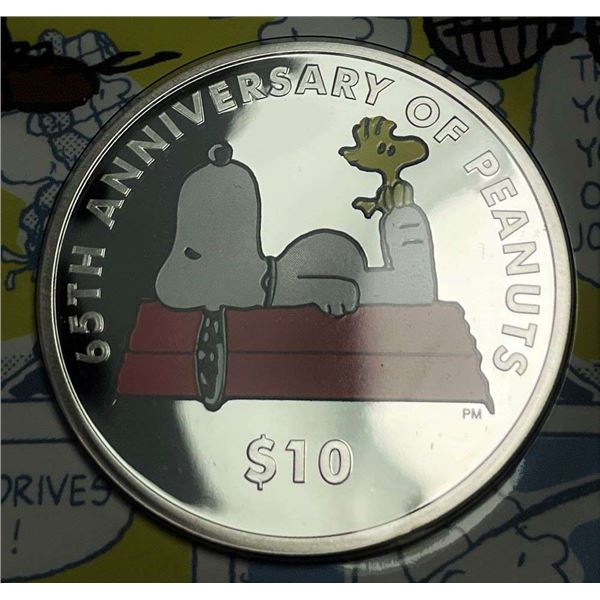 2015 $10 Proof British Virgin Islands Peanuts Sterling Silver