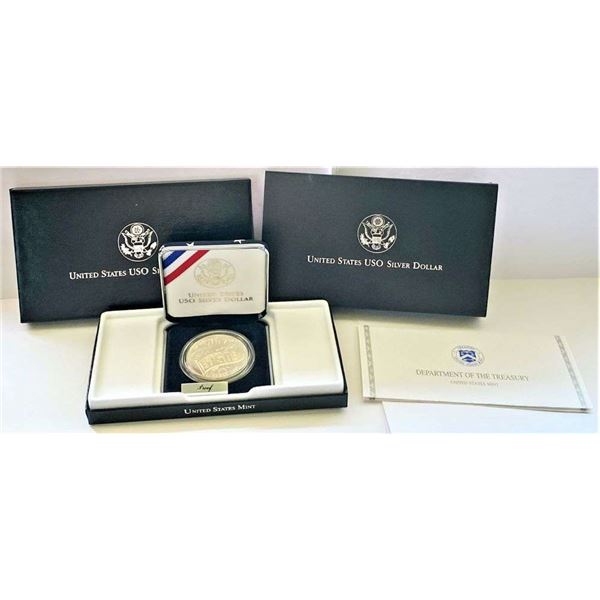 1991-S United States USO 50th Anniversary Proof Silver Dollar