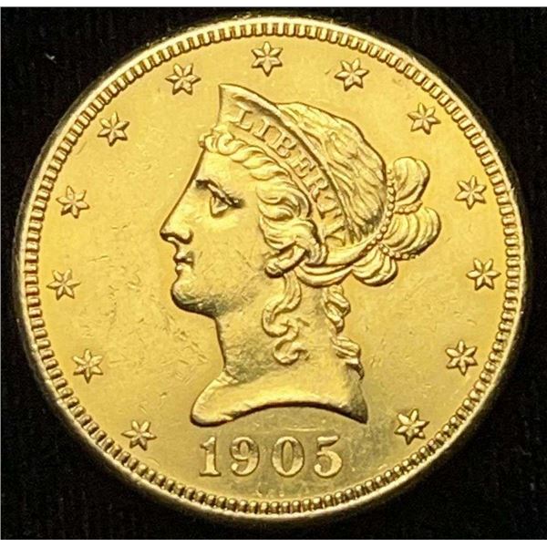 Last Minute! 1905-S Gold Liberty Head $10 MS63 Detail