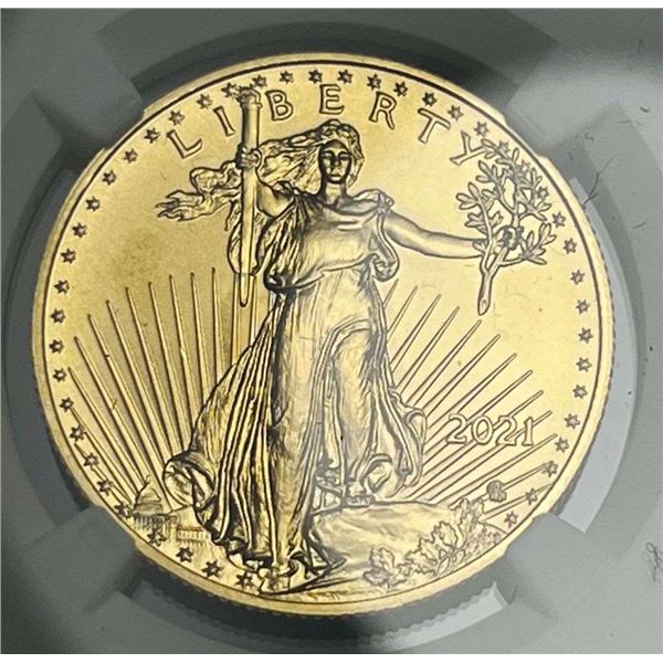 Last Minute! 2021 American Gold Eagle $25 1/2 ozt Type 2 NGC MS70 First Day Of Issue
