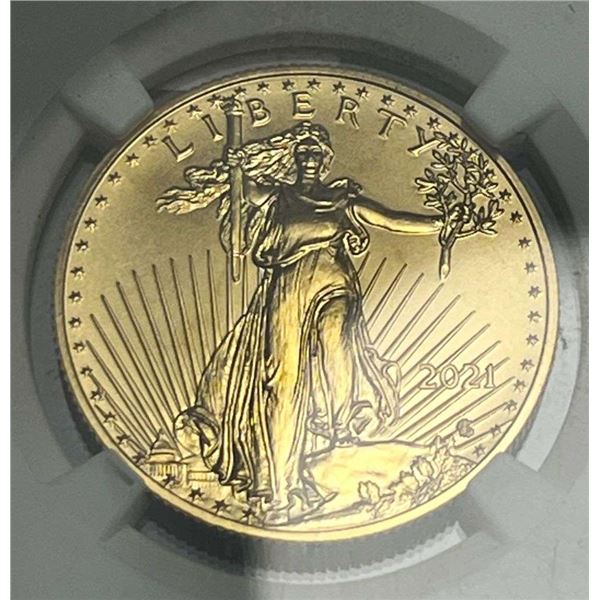 Last Minute! 2021 American Gold Eagle $25 1/2 ozt Type 2 NGC MS70 First Day Of Issue