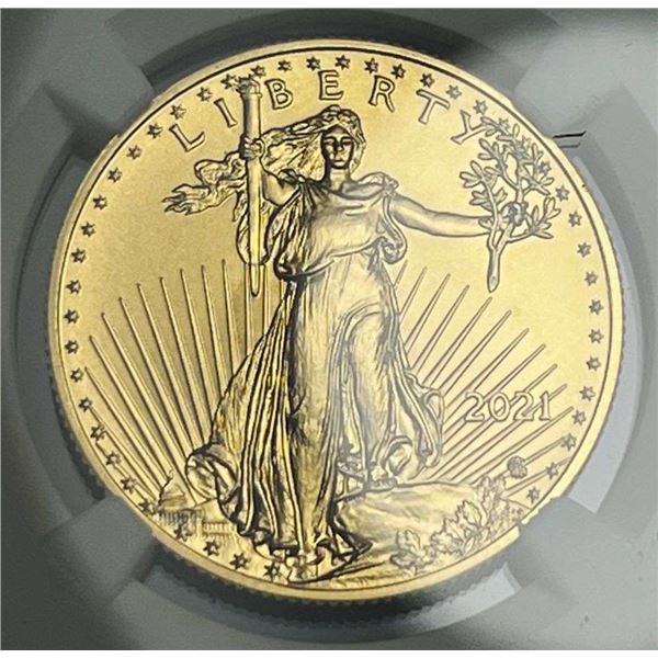 Last Minute! 2021 American Gold Eagle $25 1/2 ozt Type 2 NGC MS70 First Day Of Issue