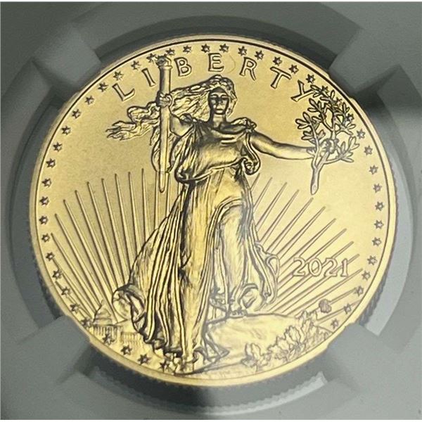Last Minute! 2021 American Gold Eagle $25 1/2 ozt Type 2 NGC MS70 First Day Of Issue
