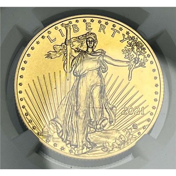 Last Minute! 2021 American Gold Eagle $25 1/2 ozt Type 2 NGC MS70 First Day Of Issue