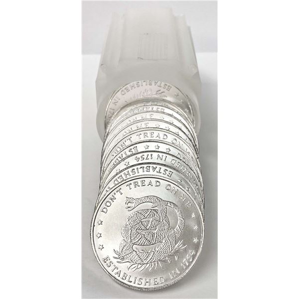 Roll (20-coins) Don't Tread On Me 1 ozt .999 Silver