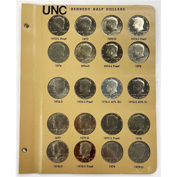 (1972-1979) JFK Half Dollar Collection (20-coins)
