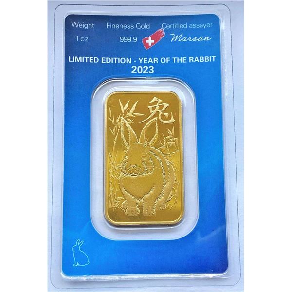 Last Minute! 2023 Argor-Heraeus Year Of The Rabbit .9999 Gold 1 ozt Bar