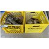 Image 1 : 2 CRATES OF DRILL BITS, CHAIN, METAL WEDGES AND HARDWARE