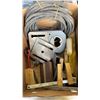 Image 2 : TOTE AND BOX OF CLAMPS, HOSE, MEASURING TOOLS AND MORE
