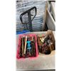 Image 1 : 2 BOXES OF SLIDE HAMMER, TOOLS, HYDRAULIC SEPERATOR HEAD, FILTER AND MORE