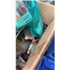 Image 8 : 2 BOXES OF OIL CANS, SHOP FLUIDS, SPRING ARM LIGHT AND PARTS BINS
