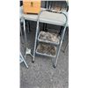 Image 3 : 2 FOLDING STEPSTOOLS WITH 4 LEGGED WALKING STICK AND SHOE SHINE BOX