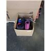 Image 1 : BOX OF SPORTS BALLS, SPORTING GOODS, CAMP GEAR AND SKATEBOARD