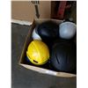 Image 2 : BOX OF BICYCLE HELMETS HARD HATS AND MORE