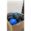 Image 2 : BOX OF BICYCLE HELMETS HARD HATS AND MORE