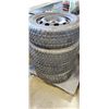 Image 1 : SET OF 4 ARCTIC CLAW 195/55R15 TIRES 10/32NDS ON 5 BOLT RIMS