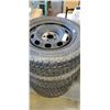 Image 2 : SET OF 4 ARCTIC CLAW 195/55R15 TIRES 10/32NDS ON 5 BOLT RIMS