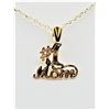 Image 1 : 14KT. YELLOW GOLD "#1 MOM" PENDANT WITH STERLING SILVER CHAIN, RETAIL $300.00