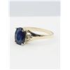Image 2 : 10KT. YELLOW GOLD 6.9MM X 5MM NATURAL SAPPHIRE (1CT) & DIAMOND (0.02CTS) RING, W/A $1245.00, SIZE 5.