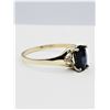 Image 3 : 10KT. YELLOW GOLD 6.9MM X 5MM NATURAL SAPPHIRE (1CT) & DIAMOND (0.02CTS) RING, W/A $1245.00, SIZE 5.