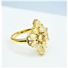 Image 2 : STERLING SILVER YELLOW GOLD TONE PLATED NATURAL OPAL & WHITE SAPPHIRE RING, 11 OPALS (1.76CTS), W/A 