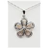 Image 1 : STERLING SILVER DIAMOND FLORAL PENDANT WITH STERLING CHAIN, 36 DIAMONDS (0.12CTS), W/A $915.00, DIAM