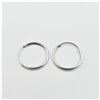 Image 4 : 10KT. WHITE GOLD 10.5MM HOOP EARRINGS, RETAIL $250.00
