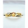 Image 1 : STERLING SILVER YELLOW GOLD TONE PLATED 4.9MM X 3.9MM NATURAL ORANGE SAPPHIRE (0.41CTS) & WHITE SAPP