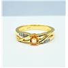 Image 4 : STERLING SILVER YELLOW GOLD TONE PLATED 4.9MM X 3.9MM NATURAL ORANGE SAPPHIRE (0.41CTS) & WHITE SAPP