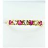 Image 1 : STERLING SILVER YELLOW GOLD TONE PLATED NATURAL ENHANCED RUBY (0.28CTS) & WHITE SAPPHIRE RING, W/A $