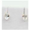 Image 1 : 10KT. YELLOW GOLD 6MM X 4MM NATURAL AQUAMARINE EARRINGS, 0.70CTS, RETAIL $350.00, AQUAMARINE IS THE 