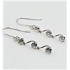 Image 1 : 10KT. WHITE GOLD CZ DANGLE EARRINGS, RETAIL $200.00