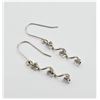 Image 2 : 10KT. WHITE GOLD CZ DANGLE EARRINGS, RETAIL $200.00
