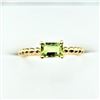 Image 1 : 10KT. YELLOW GOLD 6MM X 4MM NATURAL PERIDOT RING, 0.63CTS, W/A $925.00, SIZE 7, PERIDOT IS THE BIRTH