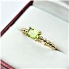 Image 3 : 10KT. YELLOW GOLD 6MM X 4MM NATURAL PERIDOT RING, 0.63CTS, W/A $925.00, SIZE 7, PERIDOT IS THE BIRTH