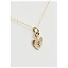 Image 1 : 14KT. YELLOW GOLD DIAMOND HEART PENDANT WITH 13" CHAIN, RETAIL $400.00, DIAMOND IS THE BIRTHSTONE FO