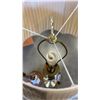 Image 3 : VINTAGE FLOOR LAMP WITH MILK GLASS SHADE AND BRASS FLOOR LAMP