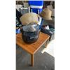 Image 1 : BASKET OF PICNIC SUPPLIES, BOWLS, STAINLESS DOG BOWLS AND MORE