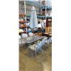 Image 1 : RECTAGULAR PATIO TABLE 66" X 39" WITH 6 CHAIRS AND PATIO UMBRELLA WITH WEIGHTED STAND