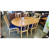 Image 1 : IKEA PEDESTLE DINING TABLE WITH LEAF AND 6 CHAIRS