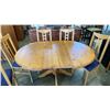 Image 2 : IKEA PEDESTLE DINING TABLE WITH LEAF AND 6 CHAIRS