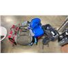 Image 1 : 2 NEW DOG LIFE VESTS WITH BACKPACKS AND DUFFLE BAG