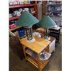 Image 1 : 2 IRON AND STONE TABLE LAMPS